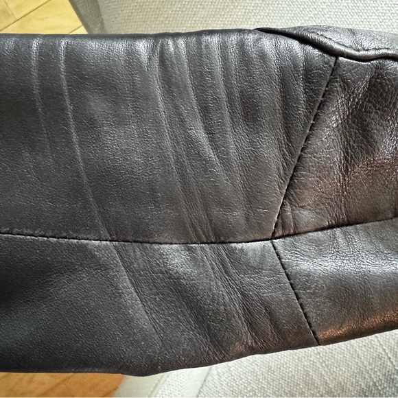 L.A.M.B. Black Leather Wool Lined Biker Jacket with Gunmetal Detail - Picture 14 of 14